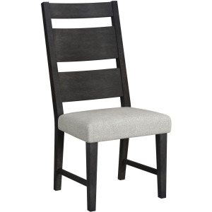 Jemma Wood Back Dining Side Chair with Beige Linen in Dark Espresso (2 Per Carton)