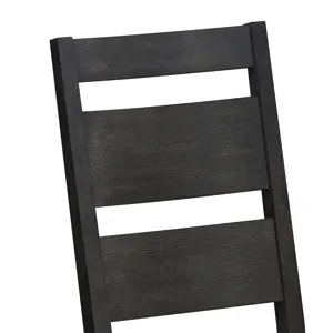 Jemma Wood Back Dining Side Chair with Beige Linen in Dark Espresso (2 Per Carton)