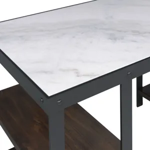 Jolene Desk W/White Marble Paper Top