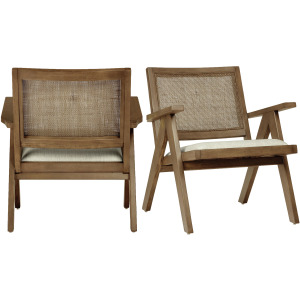 JR Lounge Arm Chair Dover White Fabric in Smoke Brown