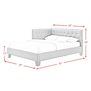 Julesburg Corner Full Bed in Brown PU