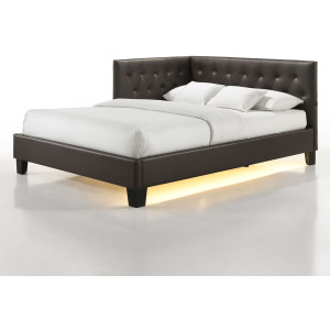 Julesburg Corner Full Bed in Brown PU