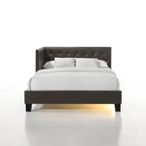 Julesburg Corner Full Bed in Brown PU