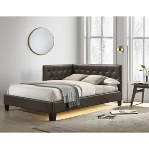 Julesburg Corner Full Bed in Brown PU