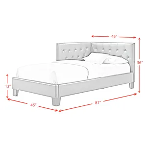 Julesburg Corner Twin Bed in Brown PU