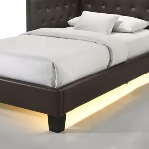 Julesburg Corner Twin Bed in Brown PU