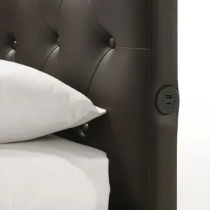 Julesburg Corner Twin Bed in Brown PU