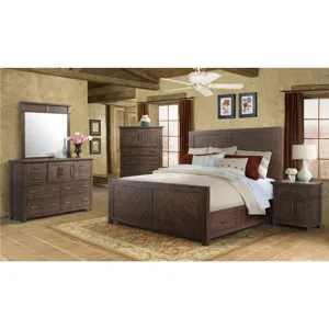 Jax King Platform Storage Bed in Cherry