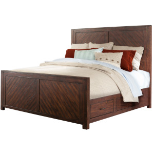 Jax King Platform Storage Bed in Cherry