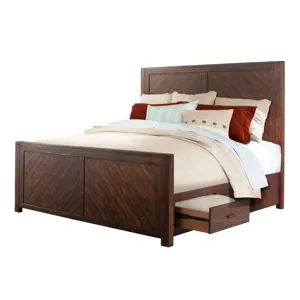 Jax King Platform Storage Bed in Cherry