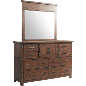 Jax Dresser & Mirror Set in Cherry