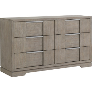 Kelis 6-Drawer Dresser in Grey