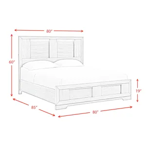 Kelis King Panel Bed with LED in Grey