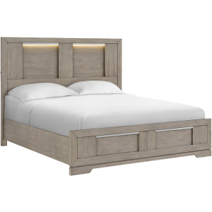 Kelis King Storage Bed with LED in Grey
