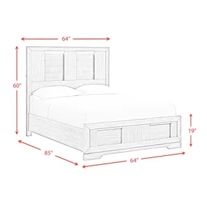 Kelis Queen Panel Bed with LED in Grey