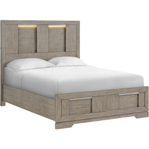 Kelis Queen Storage Bed with LED in Grey