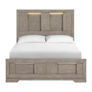 Kelis Queen Storage Bed with LED in Grey