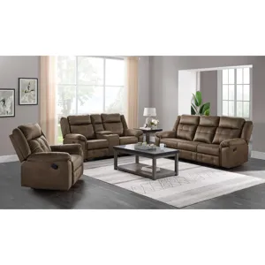 Keystone Motion Loveseat with Console in Brown