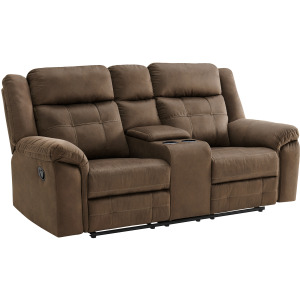 Keystone Motion Loveseat with Console in Brown