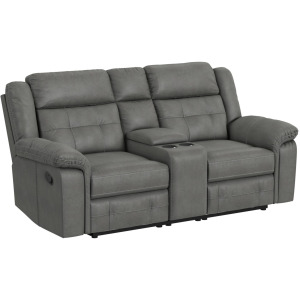 Keystone Motion Loveseat with Console in Grey
