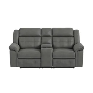 Keystone Motion Loveseat with Console in Grey