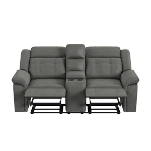 Keystone Motion Loveseat with Console in Grey