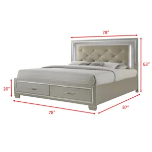 Platinum King Platform Storage Bed