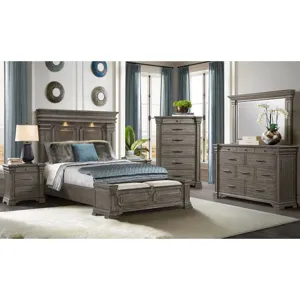 Kings Court Queen Storage Bed in Grey