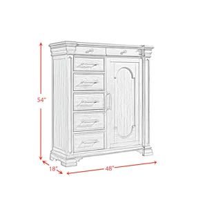 Kings Court 1 Door and 7-Drawer Chest in Black