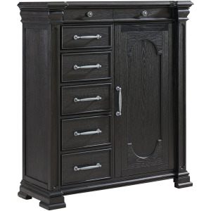 Kings Court 1 Door and 7-Drawer Chest in Black