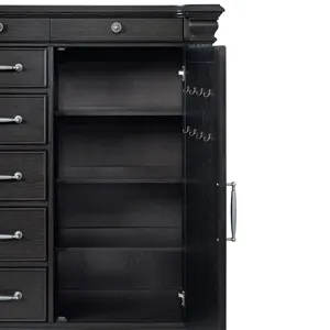 Kings Court 1 Door and 7-Drawer Chest in Black