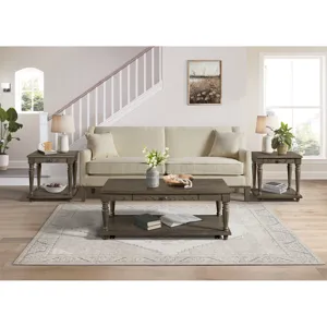 Kings Court End Table with USB in Grey