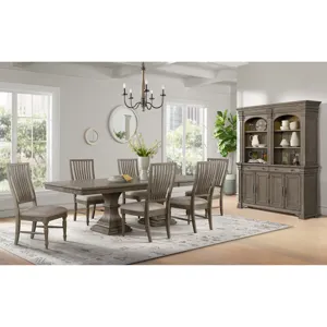 King Court Kings Court Rectangular Dining Table with 18\" Leaf in Grey