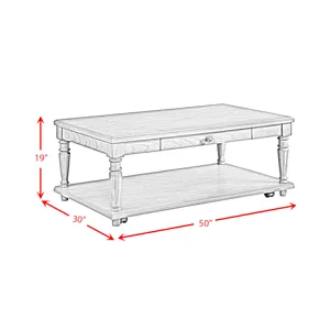 Kings Court Coffee Table in Grey