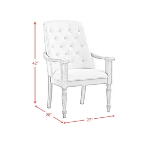 King Court Kings Court Dining Arm Chair with Taupe Fabric in Grey