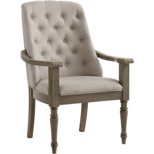 King Court Kings Court Dining Arm Chair with Taupe Fabric in Grey
