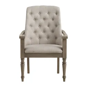 King Court Kings Court Dining Arm Chair with Taupe Fabric in Grey