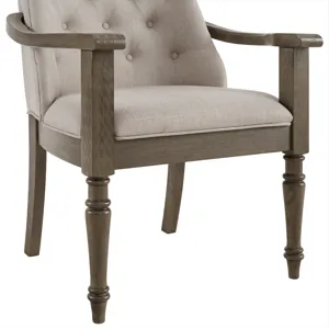 King Court Kings Court Dining Arm Chair with Taupe Fabric in Grey