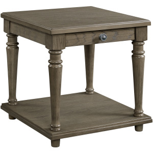 Kings Court End Table with USB in Grey
