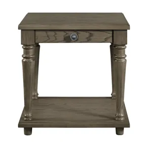 Kings Court End Table with USB in Grey