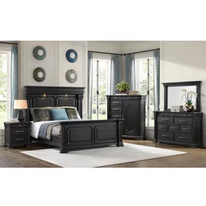 Kings Court 1 Door and 7-Drawer Chest in Black