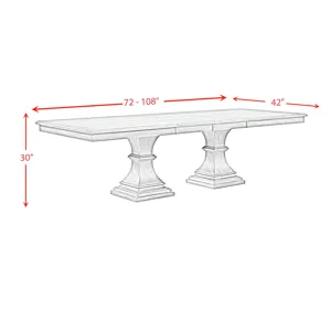 King Court Kings Court Rectangular Dining Table with 18\" Leaf in Grey