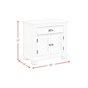 Kona 1-Drawer Nightstand in Grey