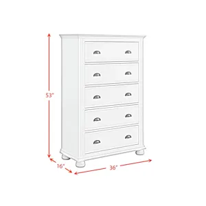 Kona 5-Drawer Chest in Grey