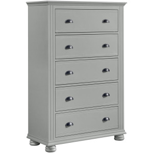Kona 5-Drawer Chest in Grey