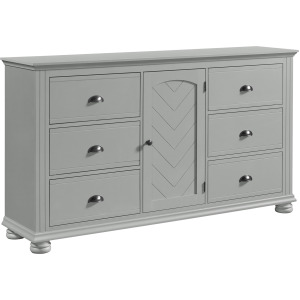 Kona 6-Drawer Dresser in Grey