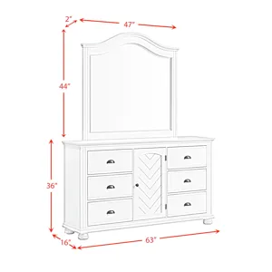 Kona Dresser and Mirror Set in Grey