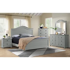Kona Full Panel Bed in Grey