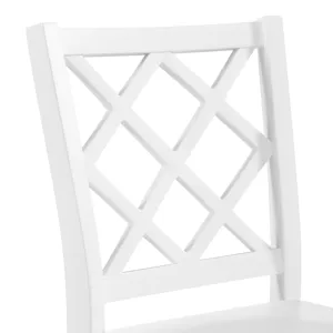 Kona Lattice Back Dining Side Chair in White (2 Per Carton)