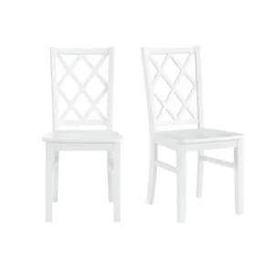 Kona Lattice Back Dining Side Chair in White (2 Per Carton)